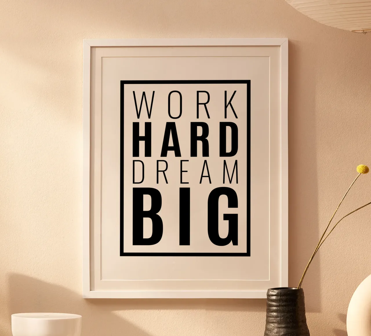 Werk Hard Droom Groot | Motiverende Citaat poster van Inspirify