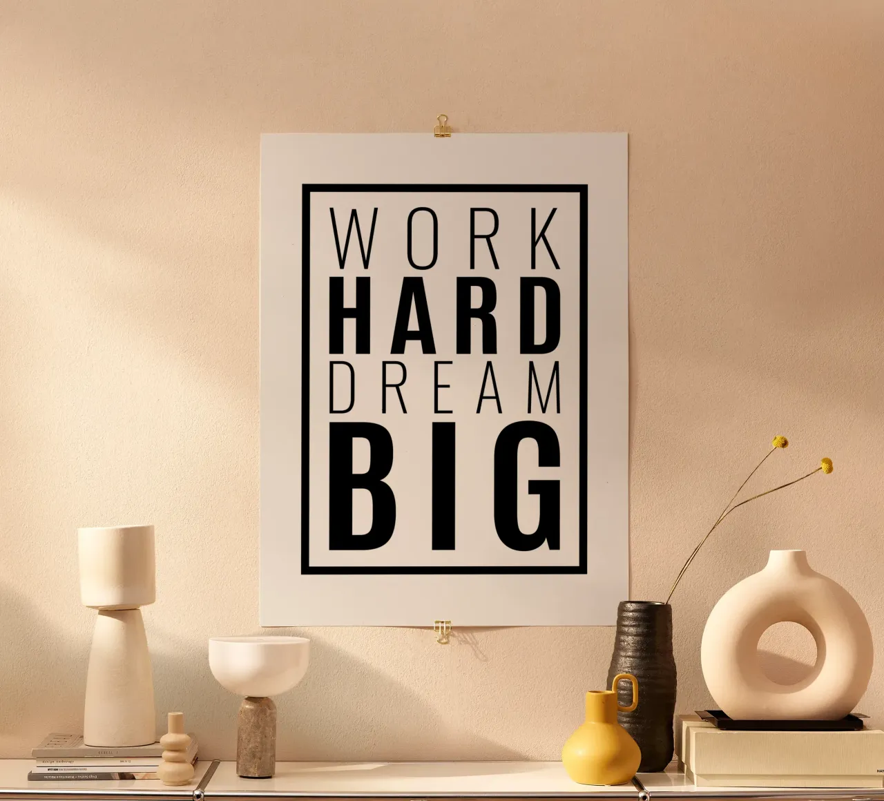 Werk Hard Droom Groot | Motiverende Citaat poster van Inspirify