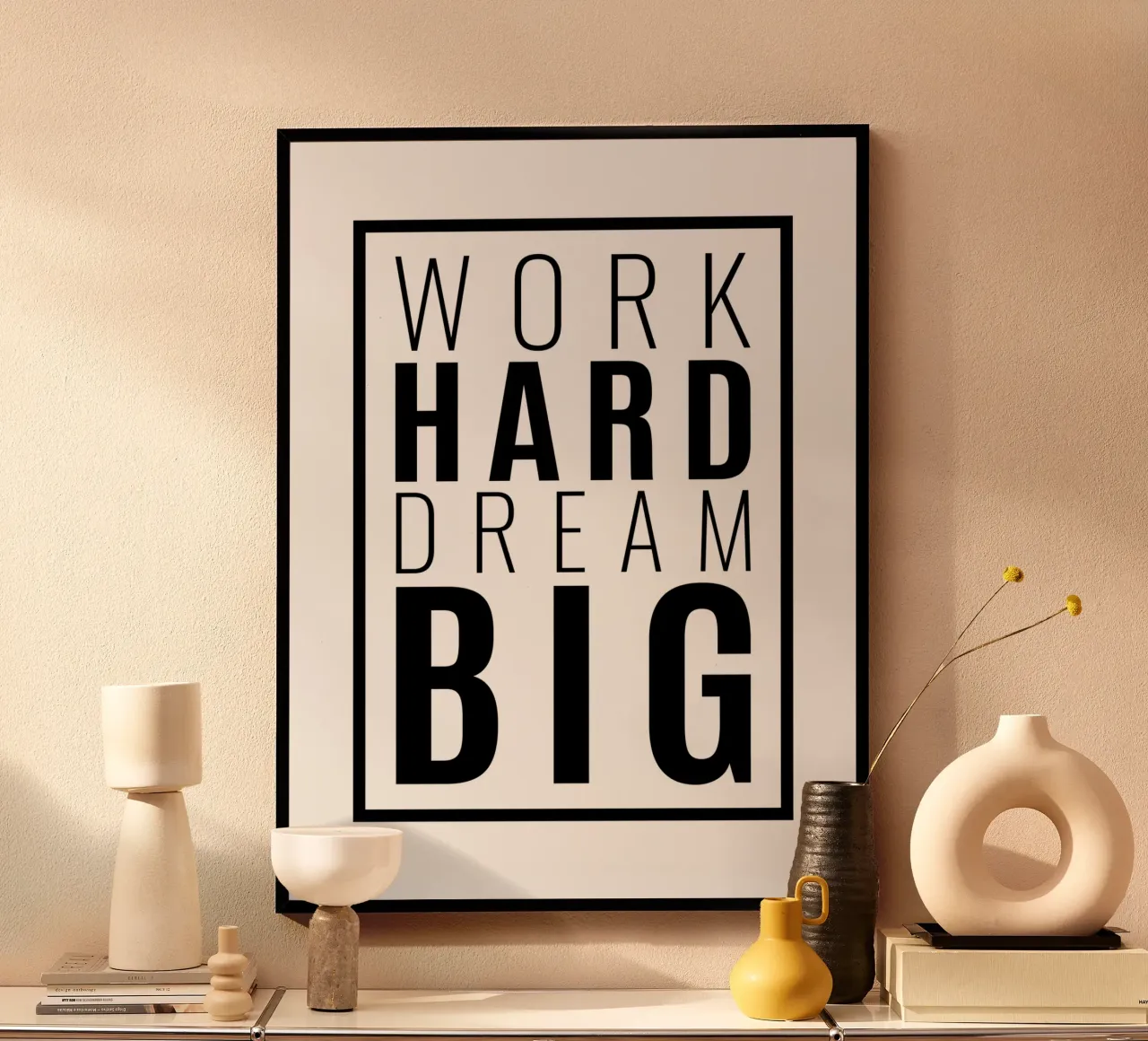 Werk Hard Droom Groot | Motiverende Citaat poster van Inspirify