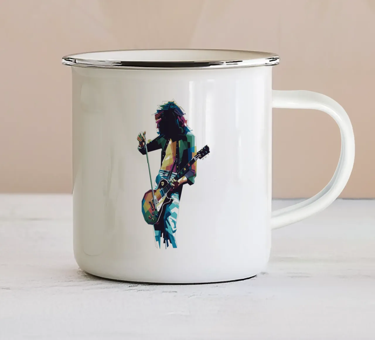 Leggenda della chitarra tazza in smalto da Alkahfsmart