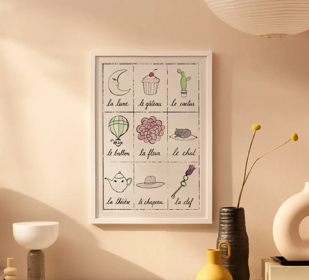 Petit cours de français 2 poster con telaio in plastica da Kera Till