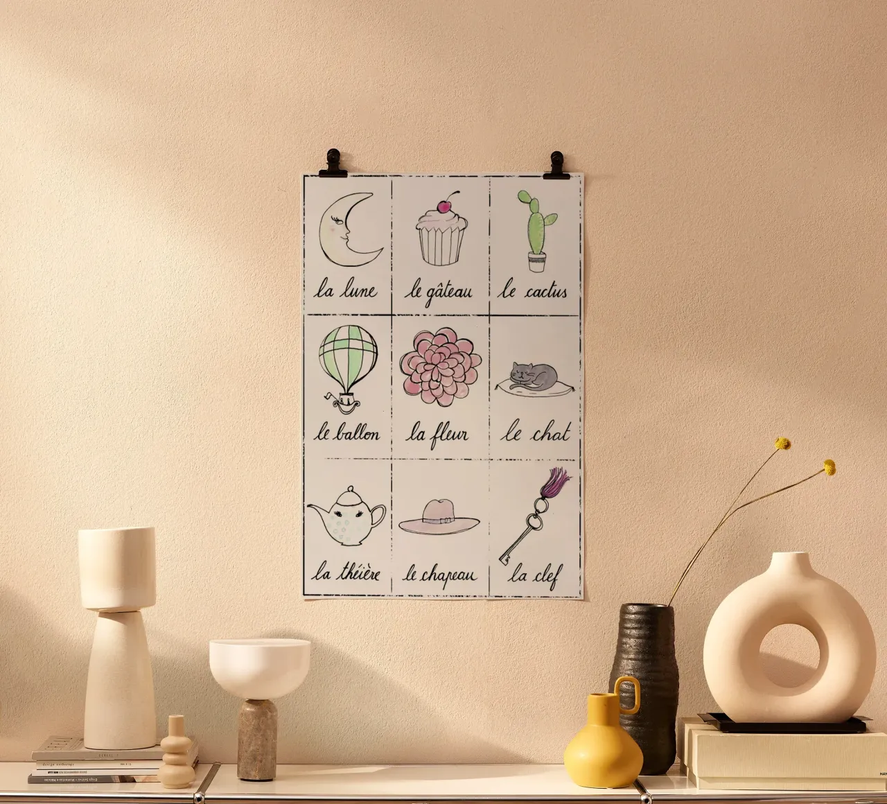 Petit cours de français 2 poster con telaio in plastica da Kera Till