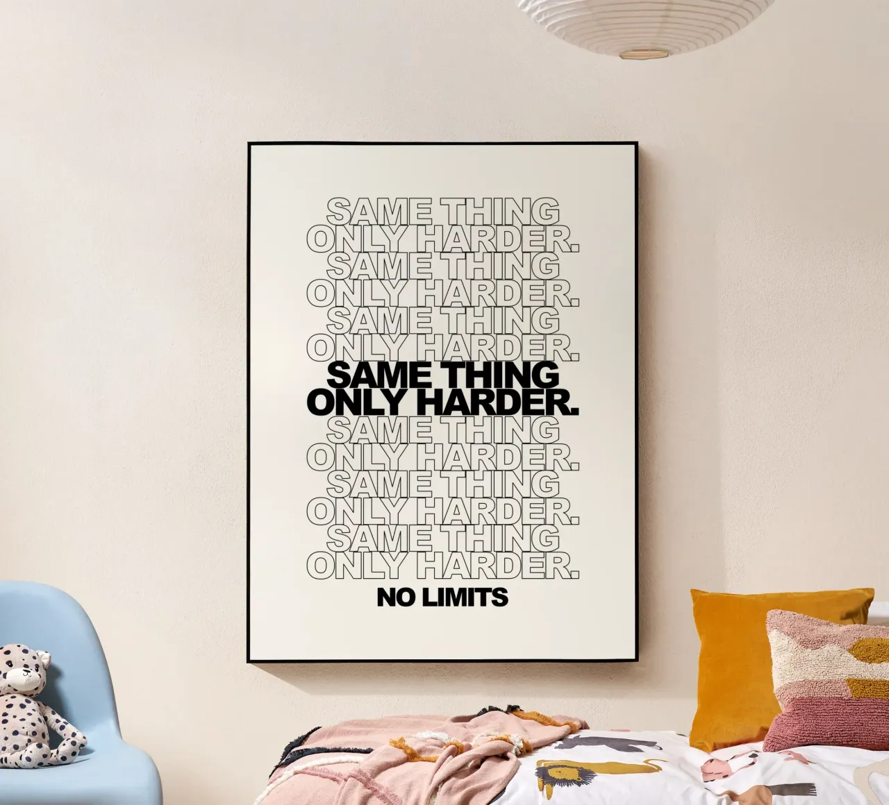 Same Thing Only Harder No Limits | Motivationszitat Acryl-Glas von Inspirify