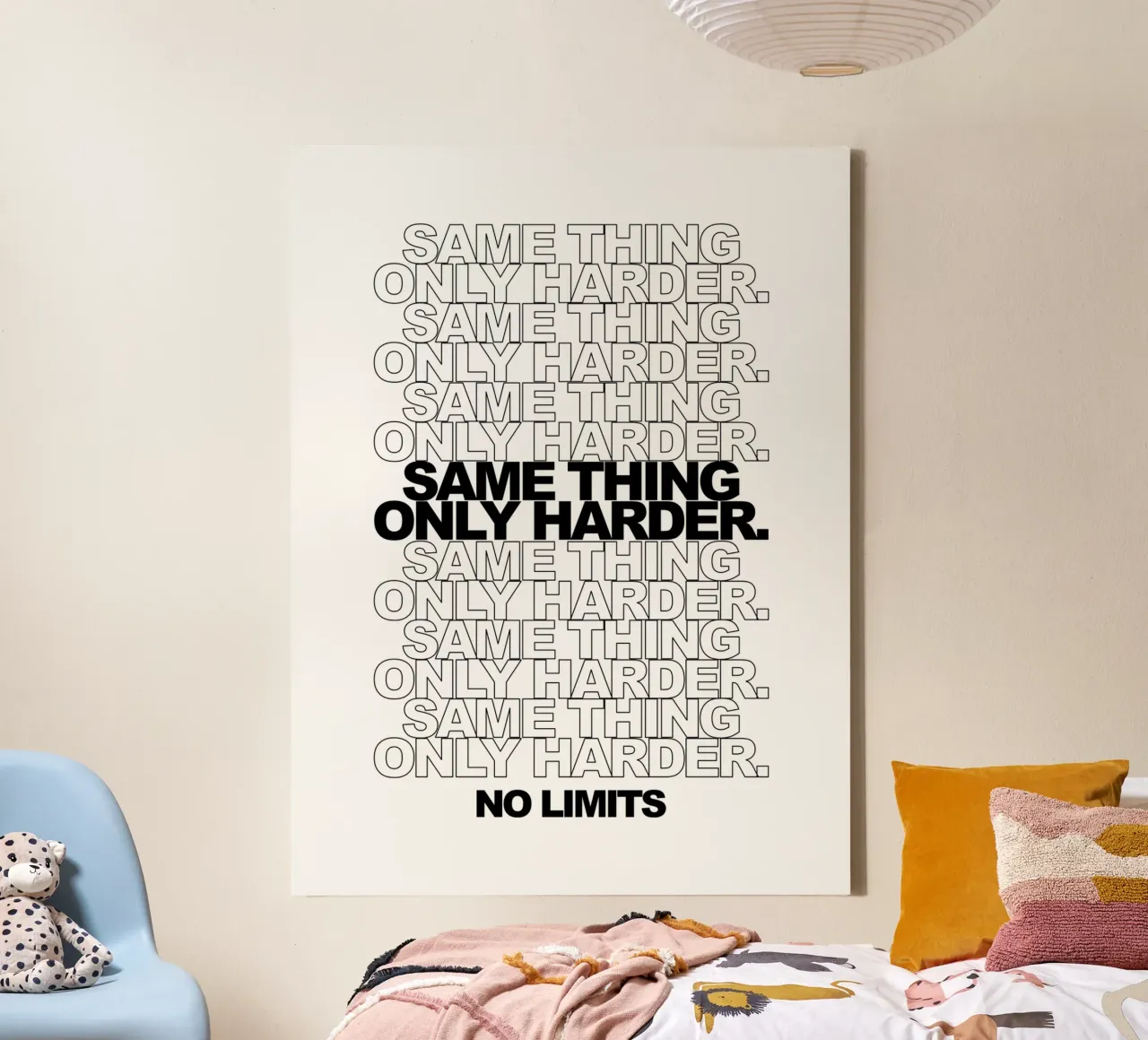 Same Thing Only Harder No Limits | Motivational Quote canvas by Inspirify