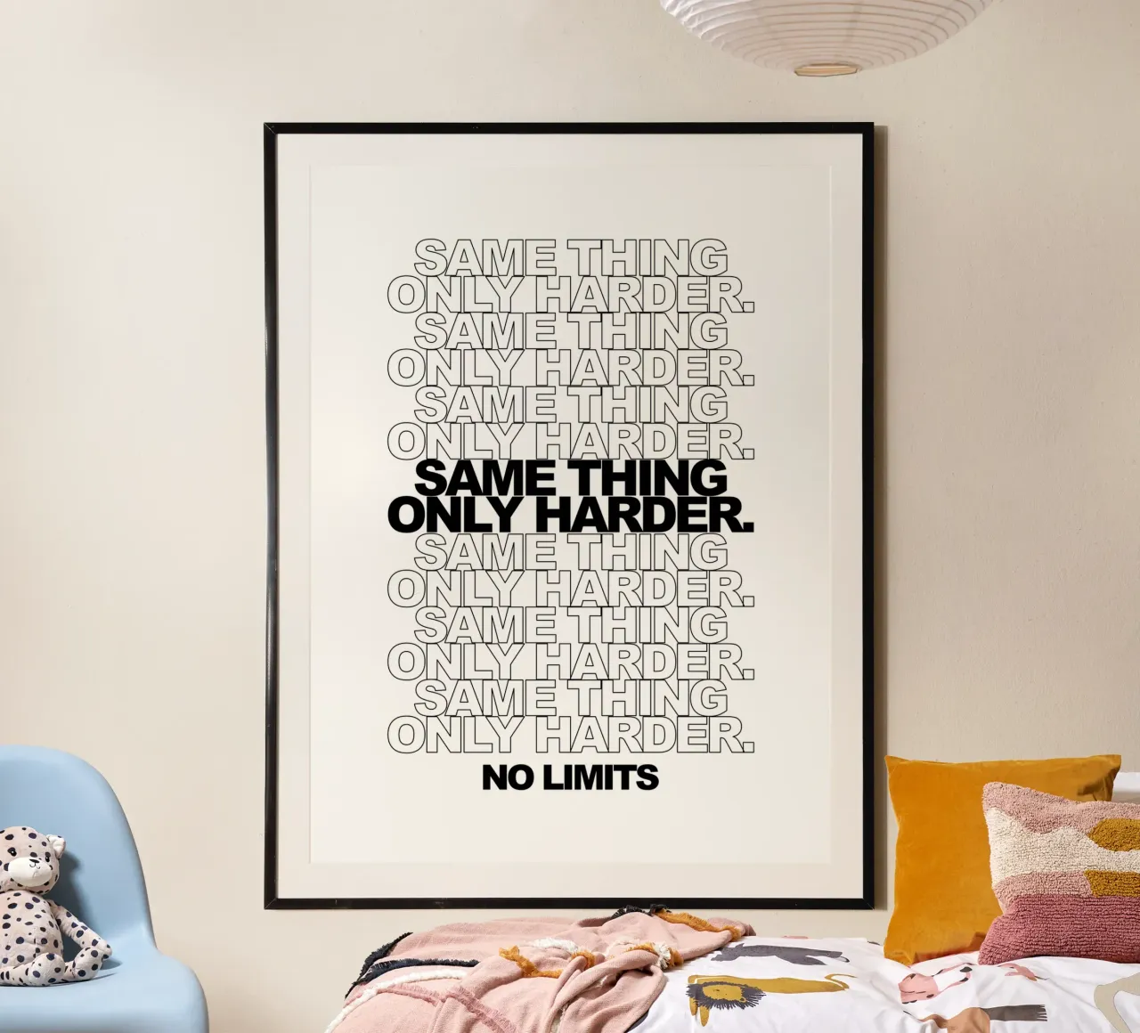 La stessa cosa, ma più difficile, senza limiti | Citazione motivazionale carta hahnemühle da Inspirify