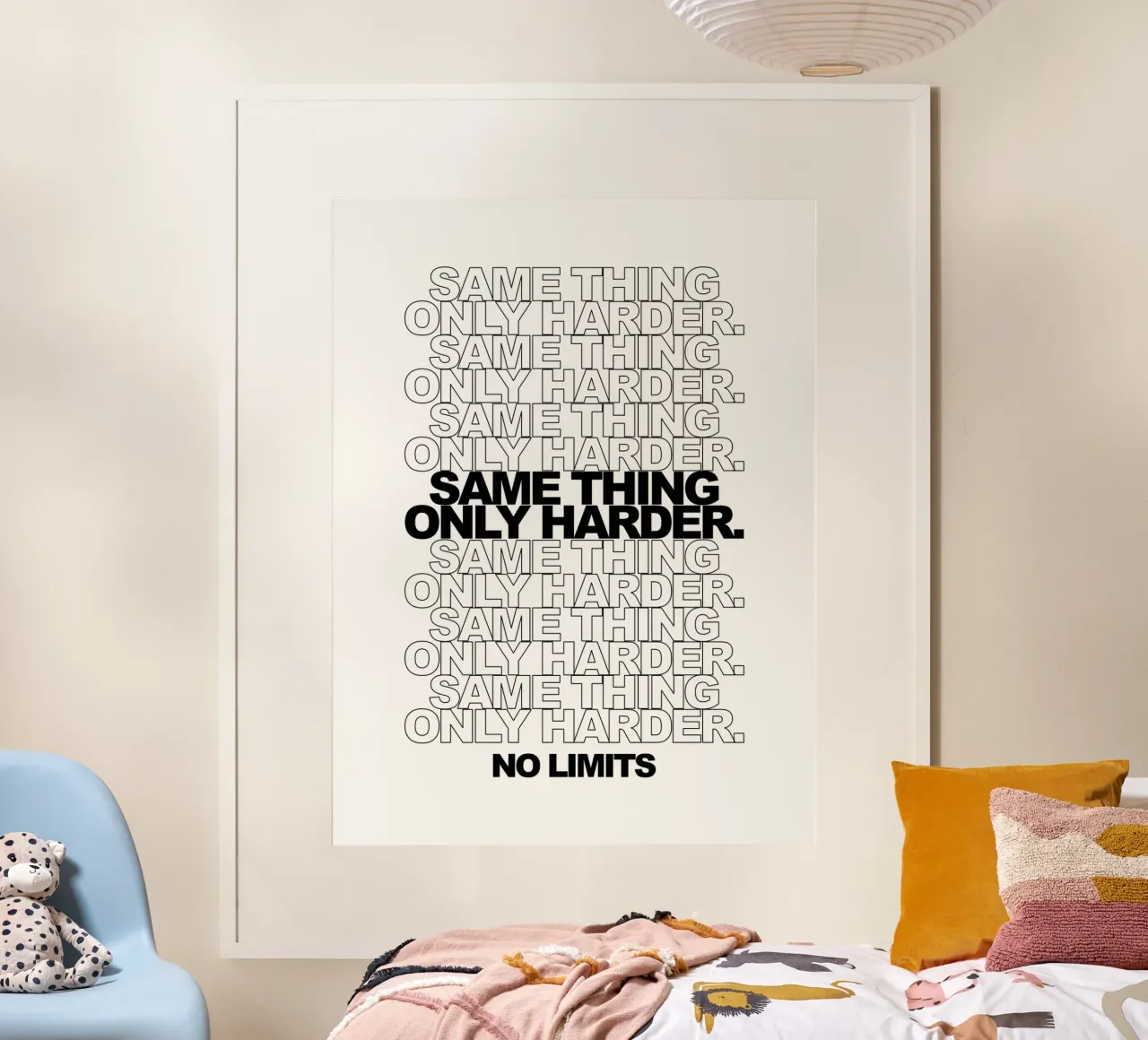 La stessa cosa, ma più difficile, senza limiti | Citazione motivazionale carta hahnemühle da Inspirify