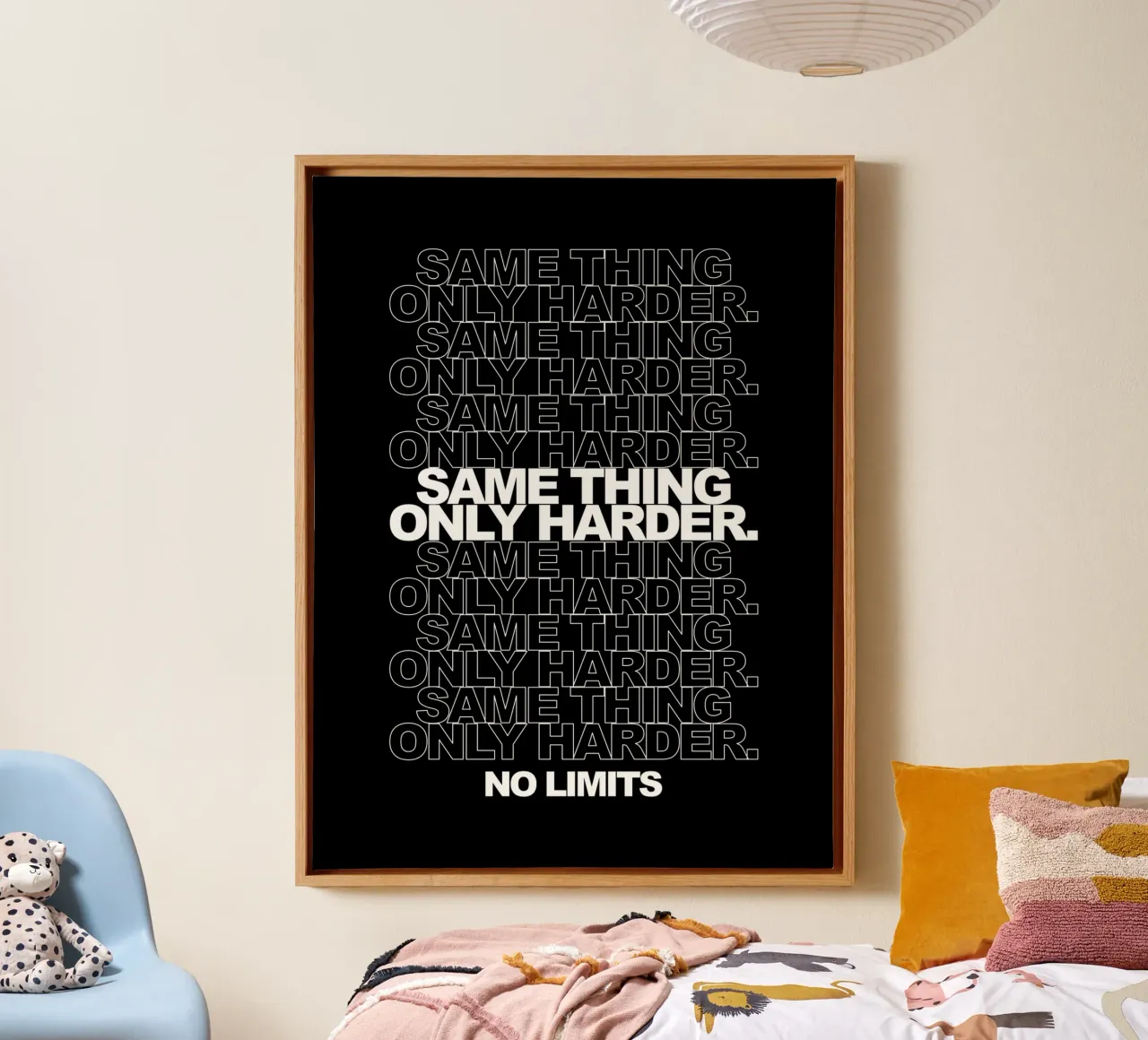 Same Thing Only Harder No Limits | Motivational Quote canvas by Inspirify