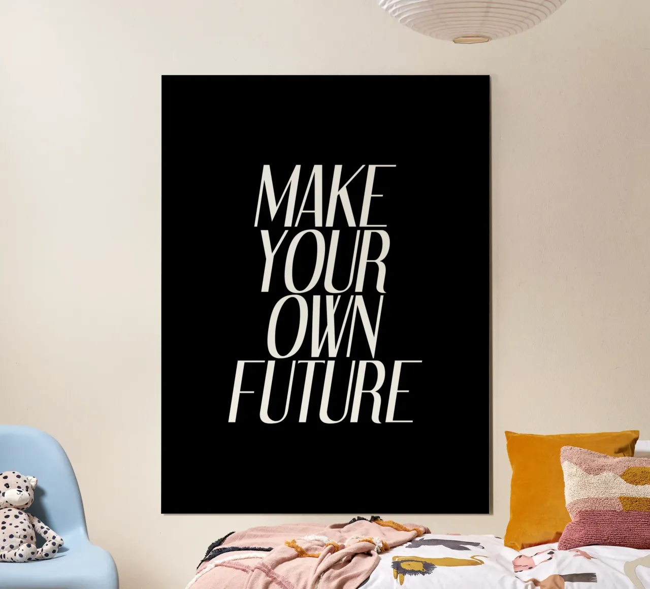 Gestalte deine eigene Zukunft | Motivationszitat Poster mit Holzrahmen von Inspirify