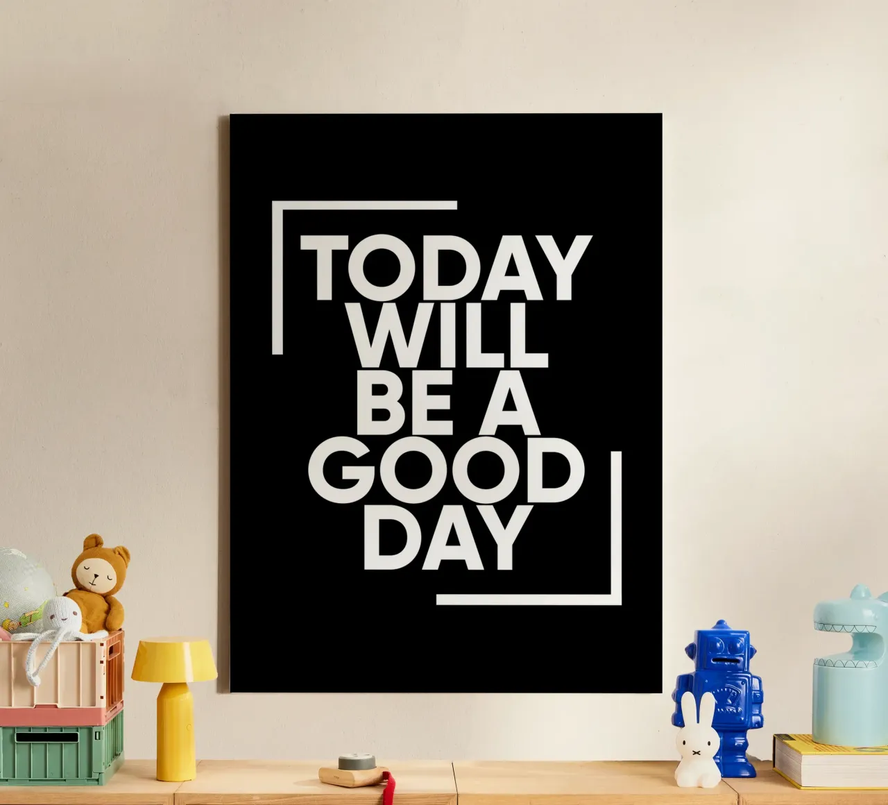Today Will Be A Good Day | Motivational Quote canvas with Floater frame by Inspirify