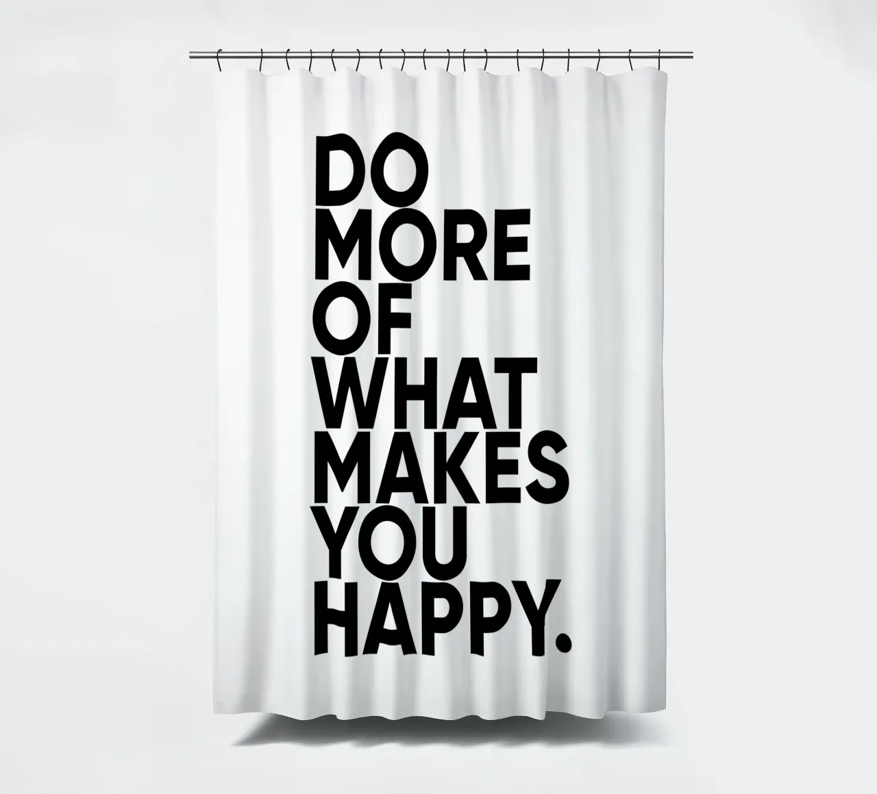 Fai di più ciò che ti rende felice | Citazione motivazionale tenda da doccia da Inspirify