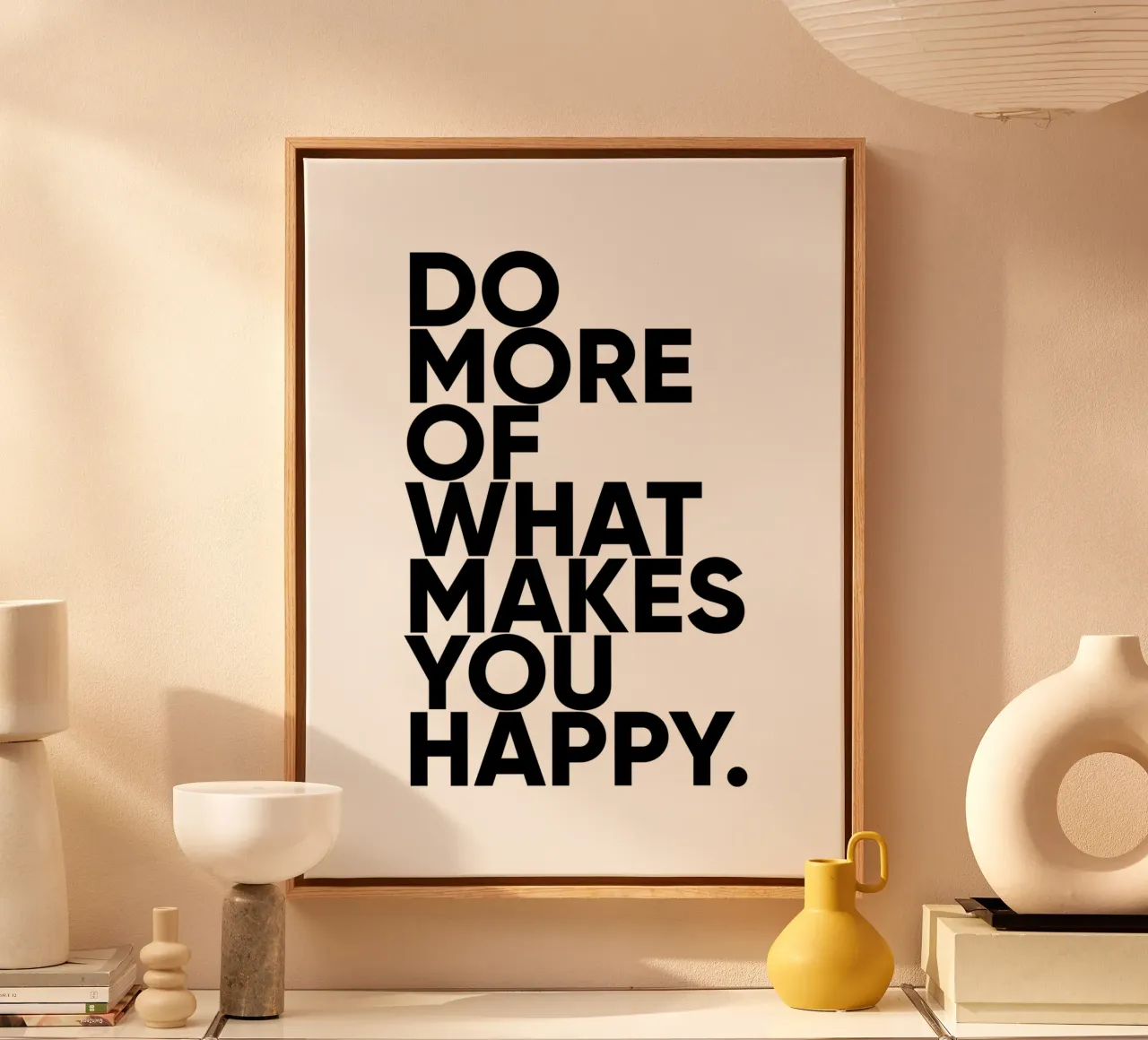 Do More What Makes You Happy | Motivational Quote canvas with Floater frame by Inspirify