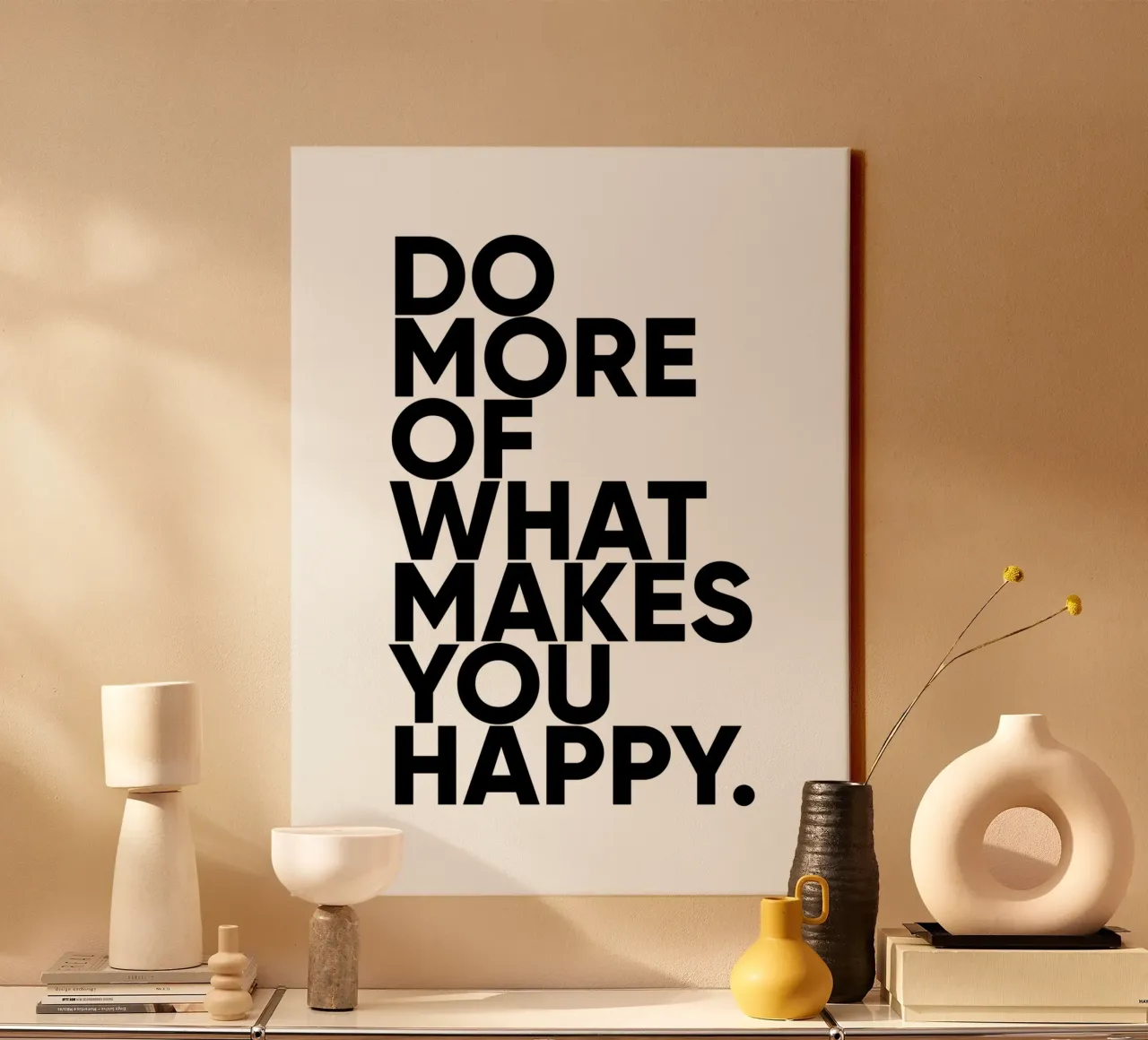 Do More What Makes You Happy | Motivational Quote canvas with Floater frame by Inspirify
