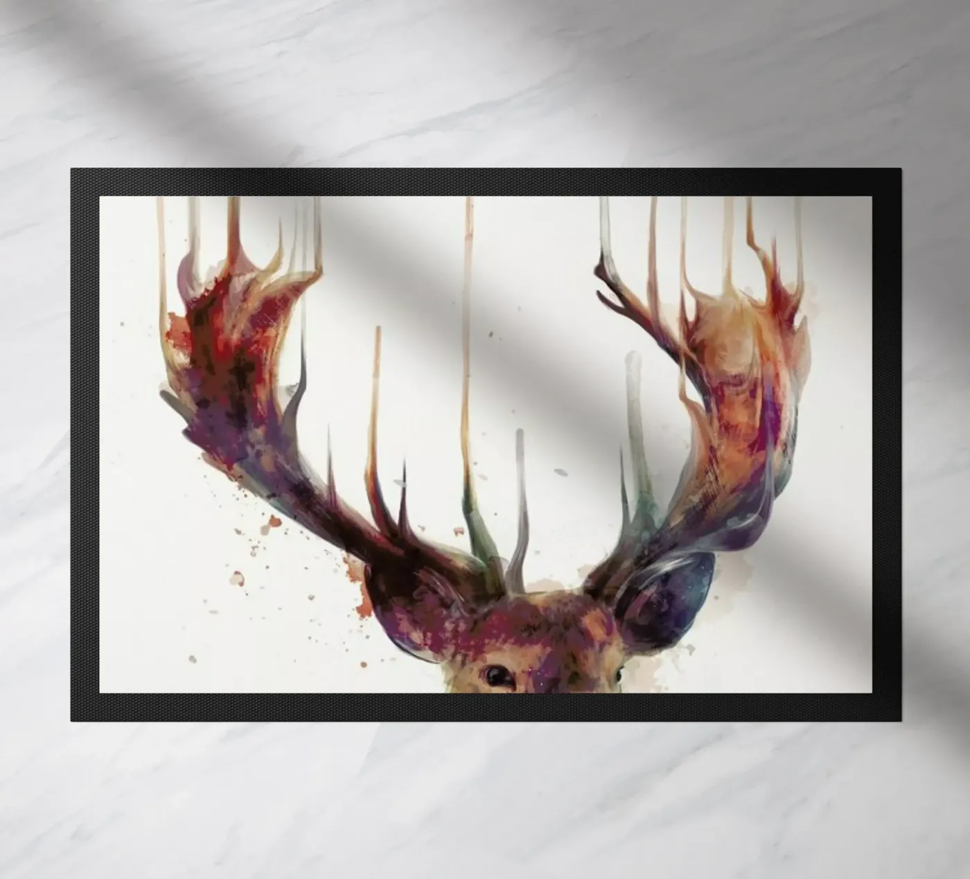 Red Deer doormat by Amy Hamilton