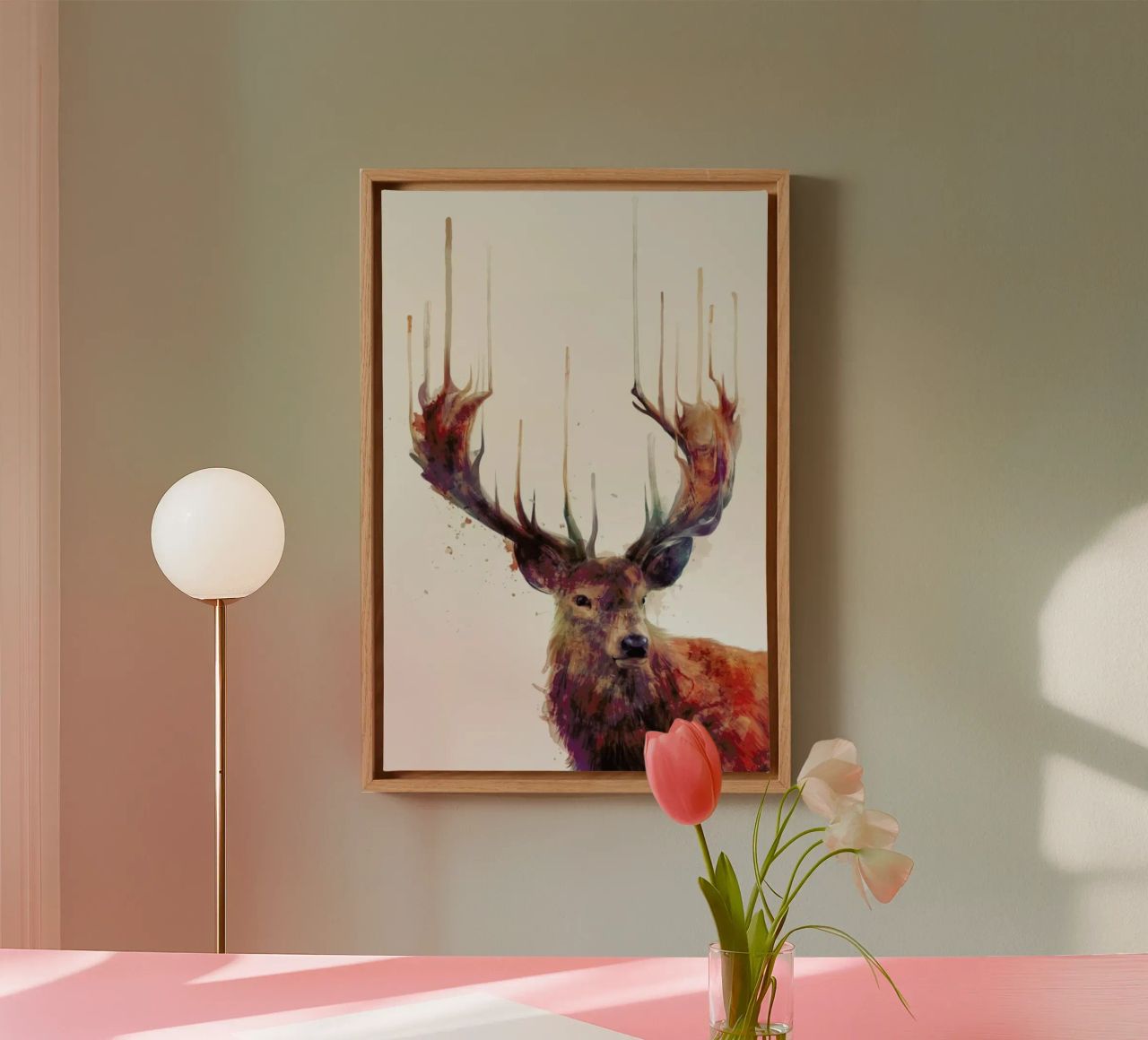 Red Deer Leinwand von Amy Hamilton