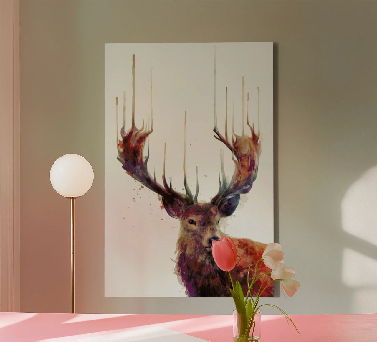 Red Deer Leinwand von Amy Hamilton