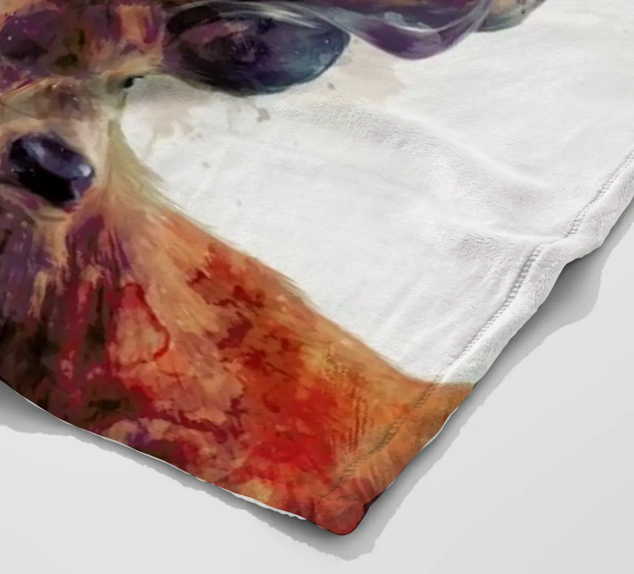 Red Deer fleece blanket by Amy Hamilton