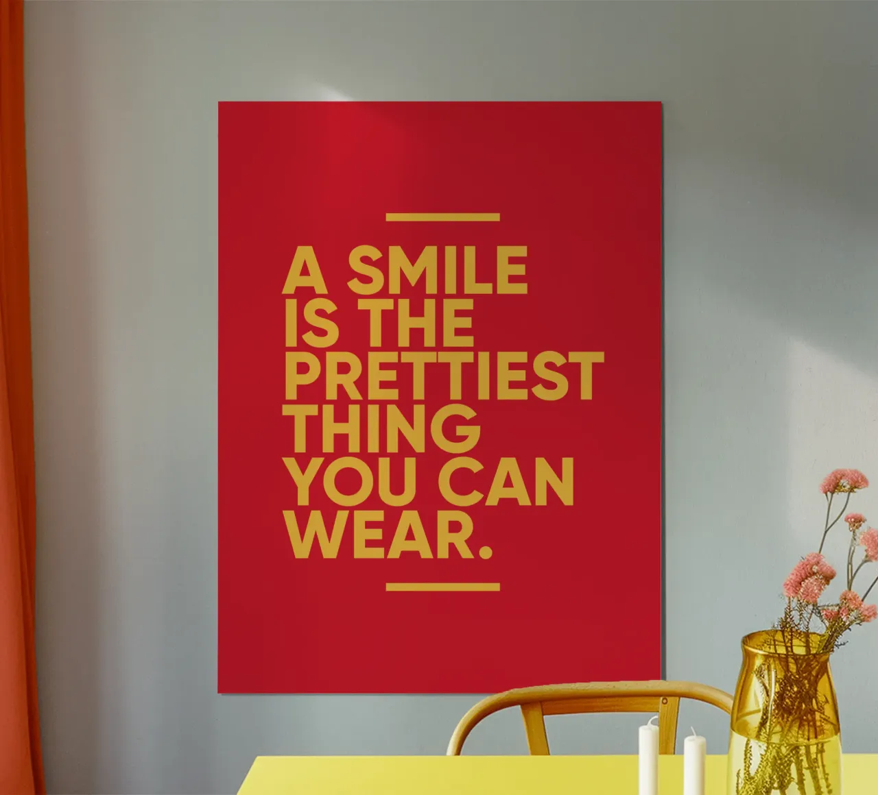 Un sourire est la plus belle chose que vous puissiez porter | Motivation poster avec cadre en plastique de Inspirify