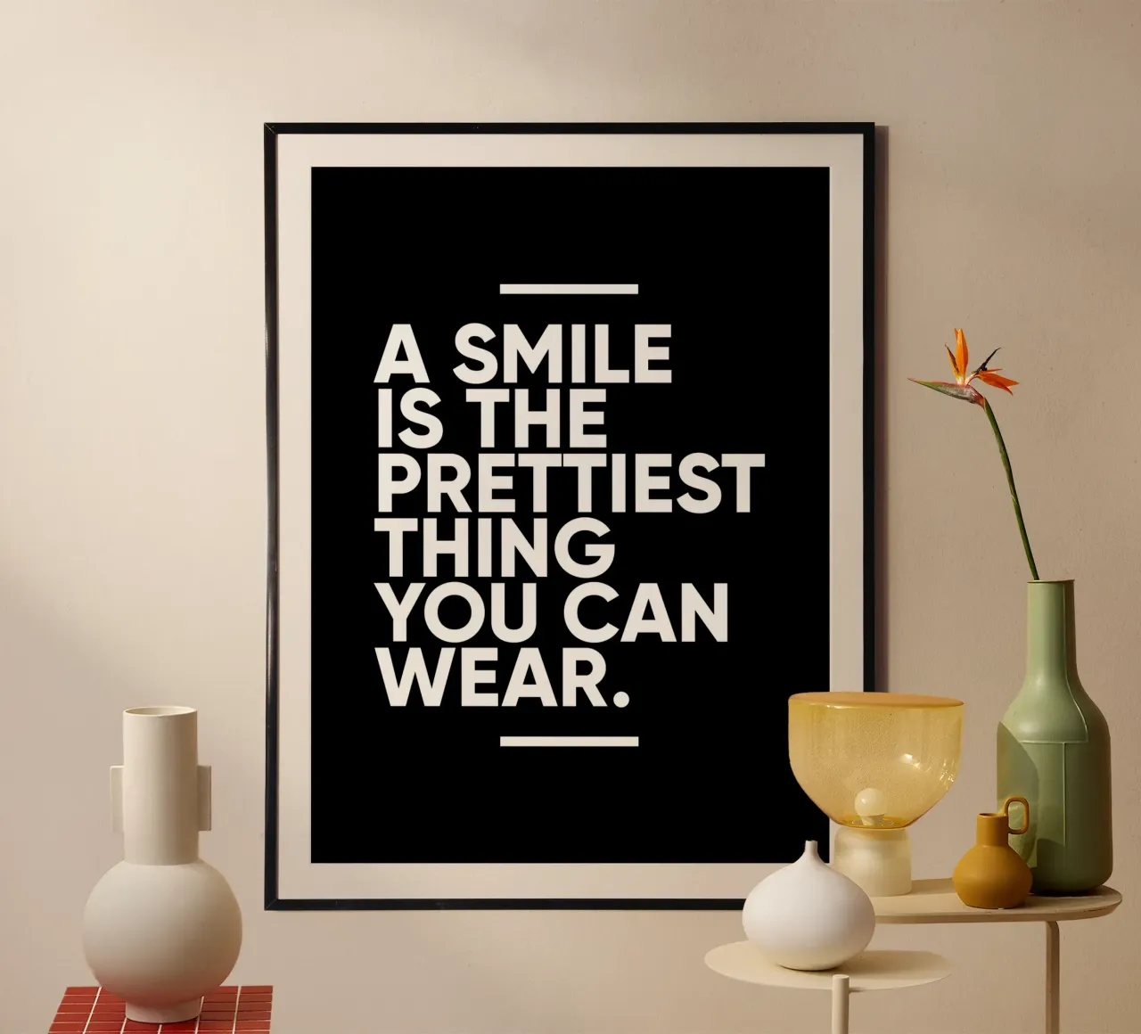 A Smile Is The Prettiest Thing You Can Wear | Motivational hahnemühle by Inspirify