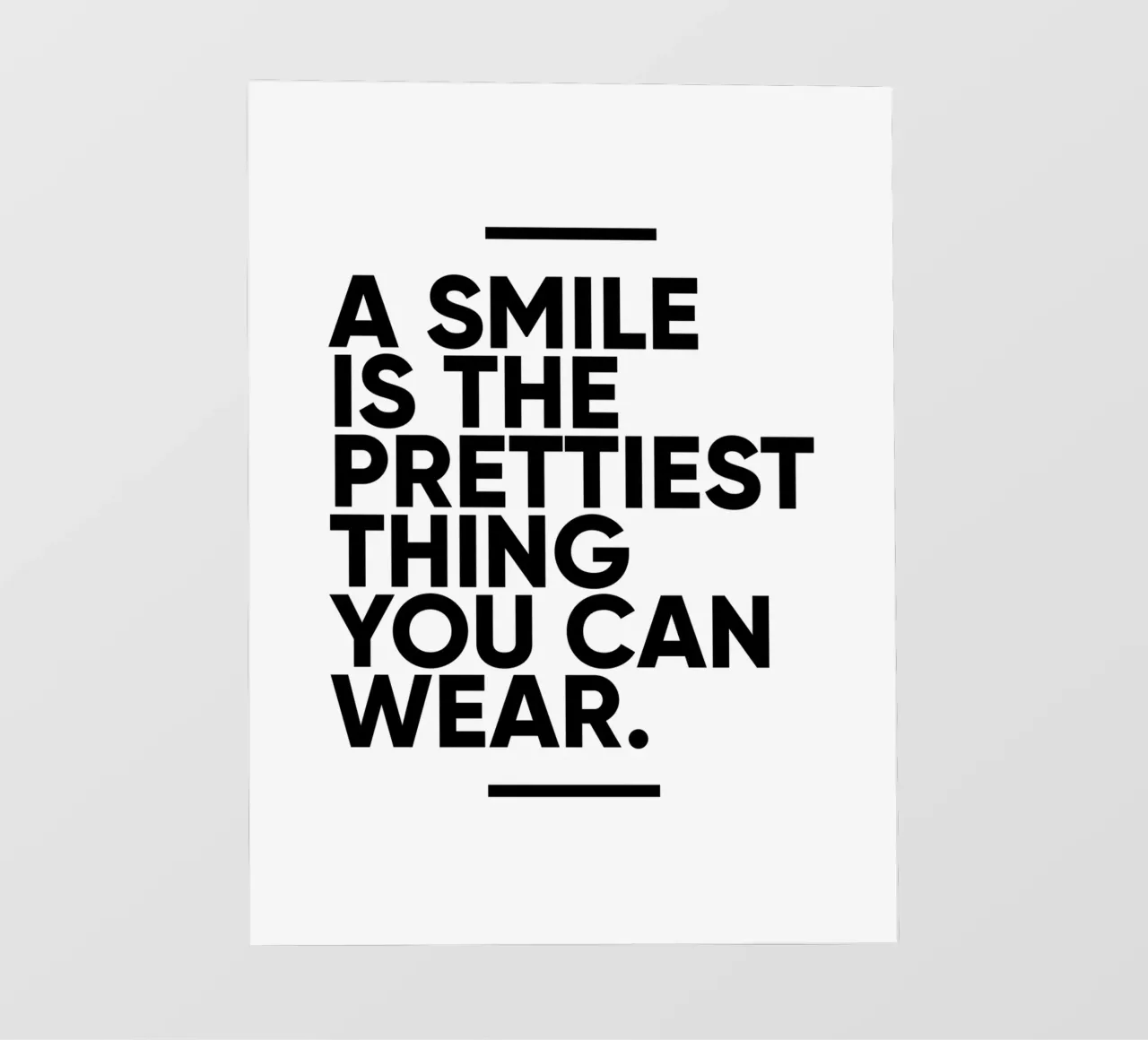 Een glimlach is het mooiste wat je kunt dragen | Motivatie fotobehang van Inspirify