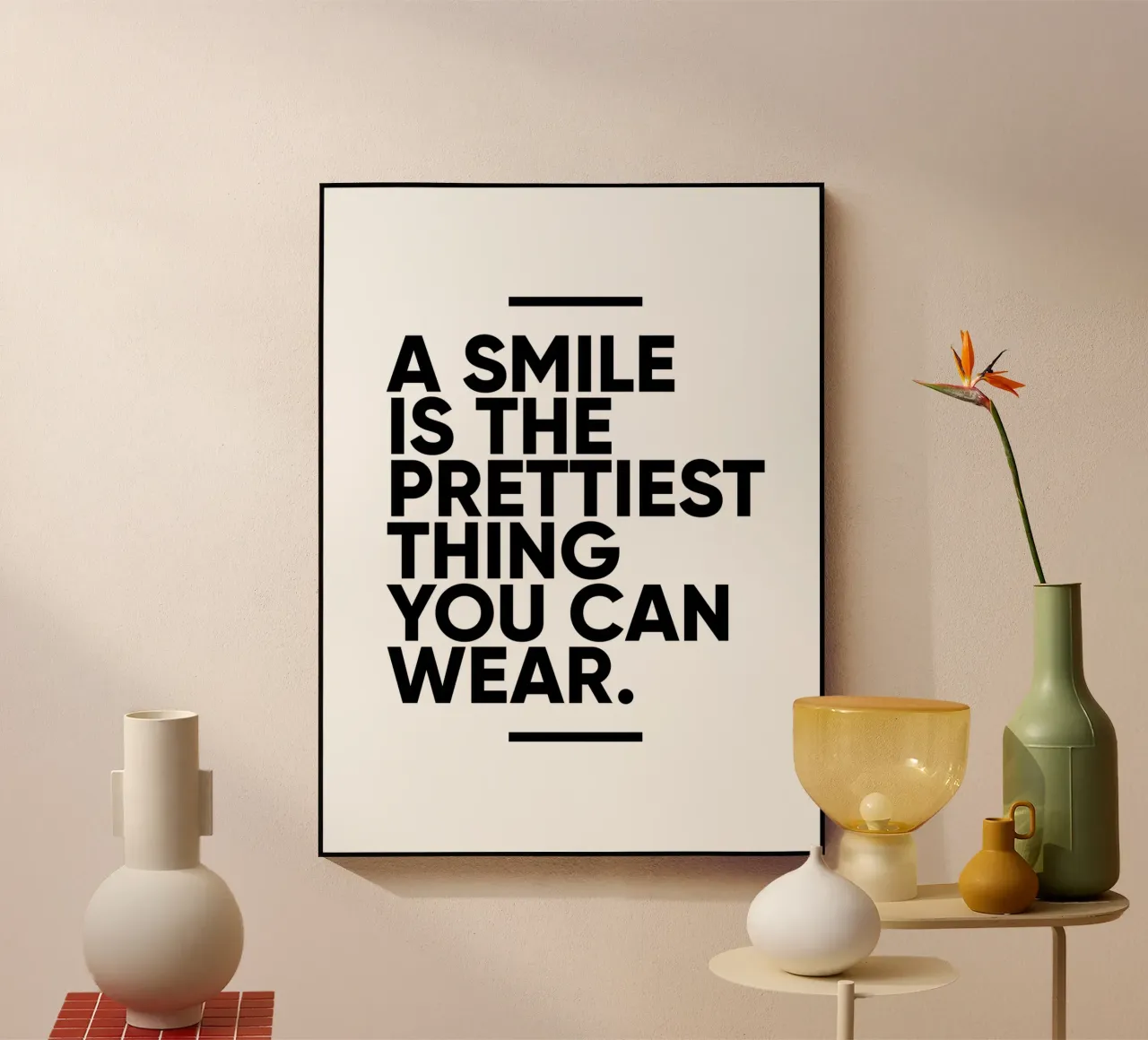Een glimlach is het mooiste wat je kunt dragen | Motivatie acryl van Inspirify