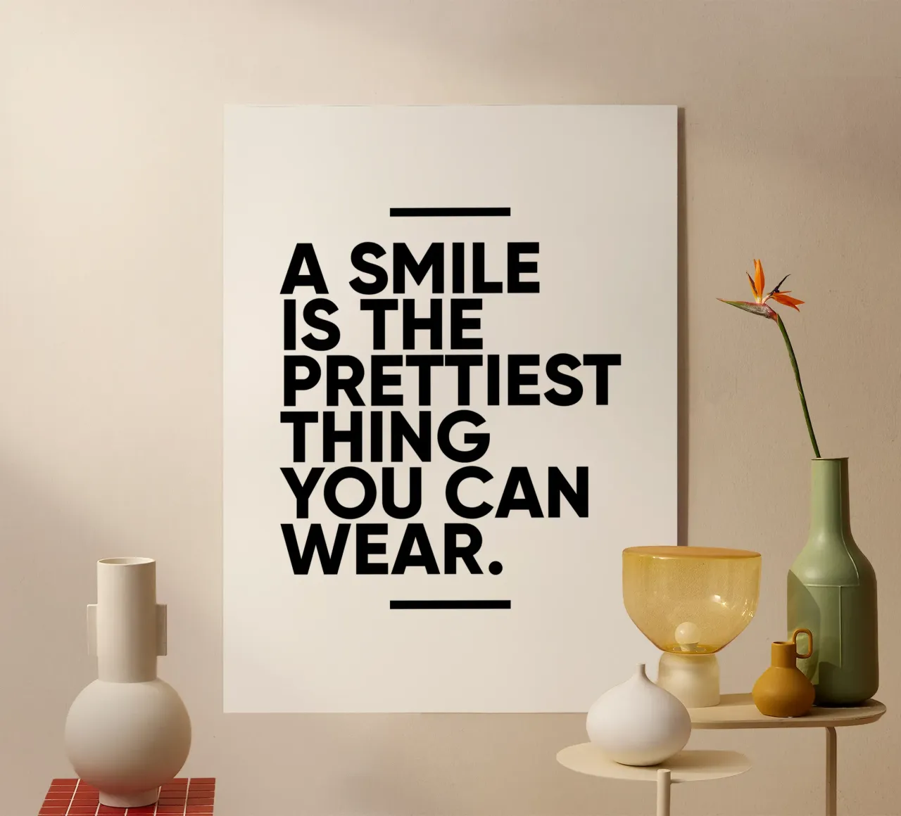 Een glimlach is het mooiste wat je kunt dragen | Motivatie acryl van Inspirify