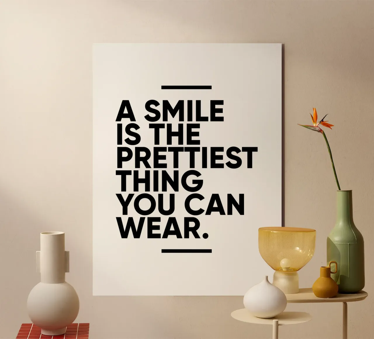 A Smile Is The Prettiest Thing You Can Wear | Motivational alu-dibond by Inspirify