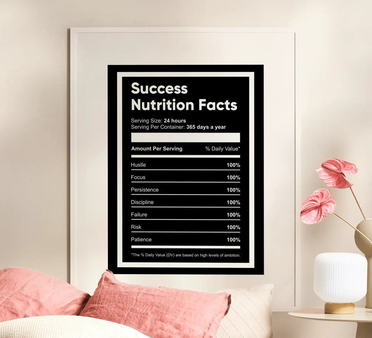 Fatti nutrizionali di successo | Citazione motivazionale poster da Inspirify