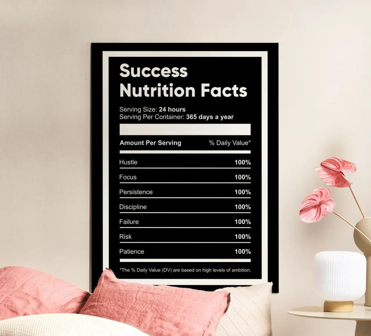 Fatti nutrizionali di successo | Citazione motivazionale poster da Inspirify