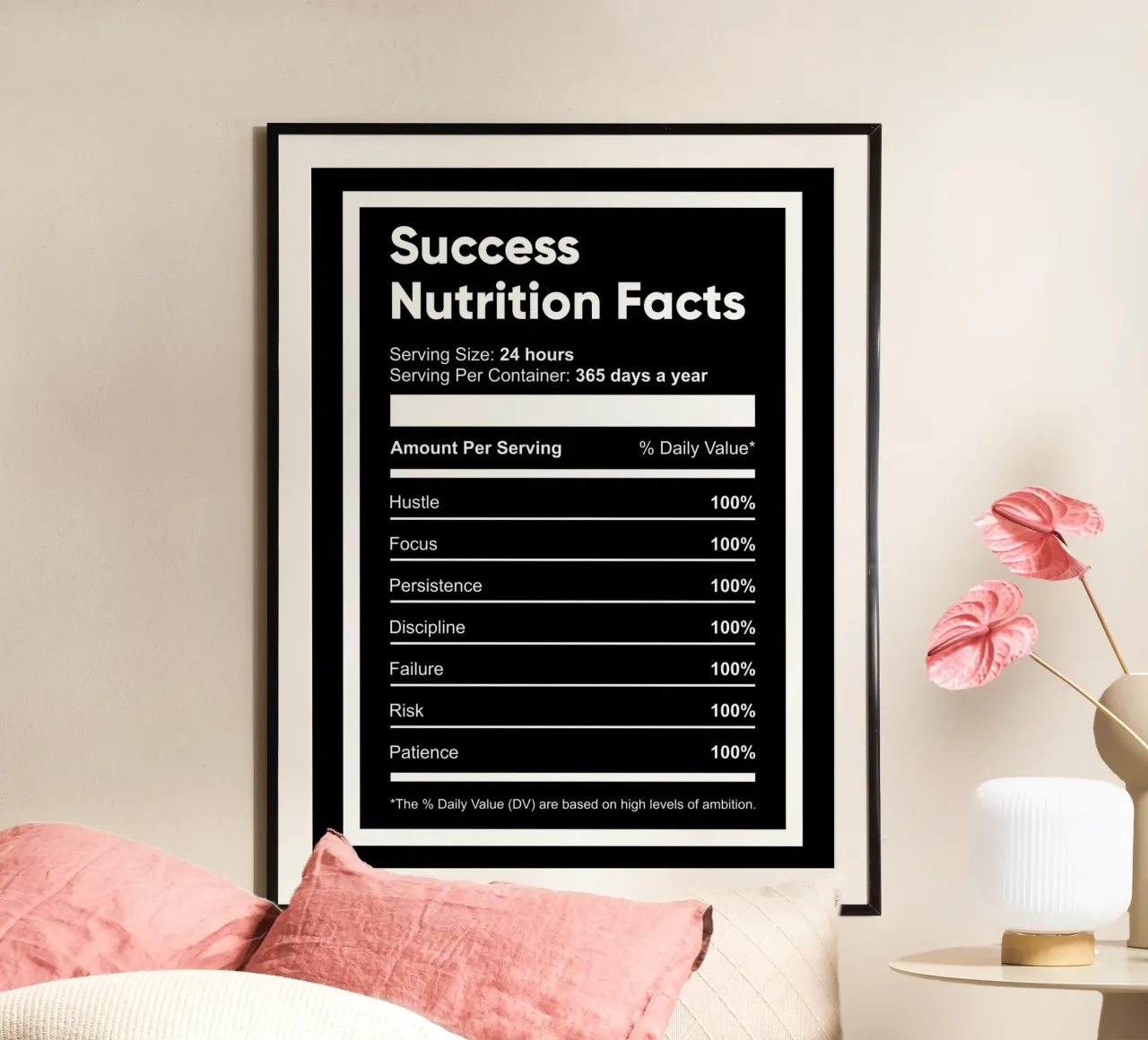 Fatti nutrizionali di successo | Citazione motivazionale poster da Inspirify