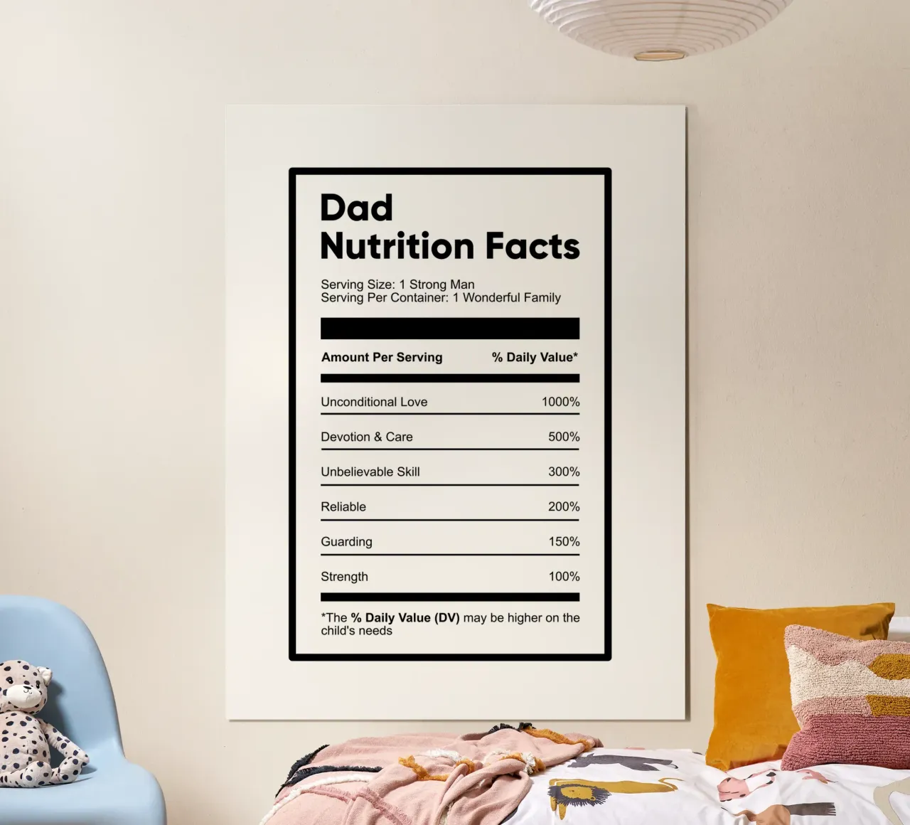 Fatti nutrizionali di papà | Citazione motivazionale poster da Inspirify
