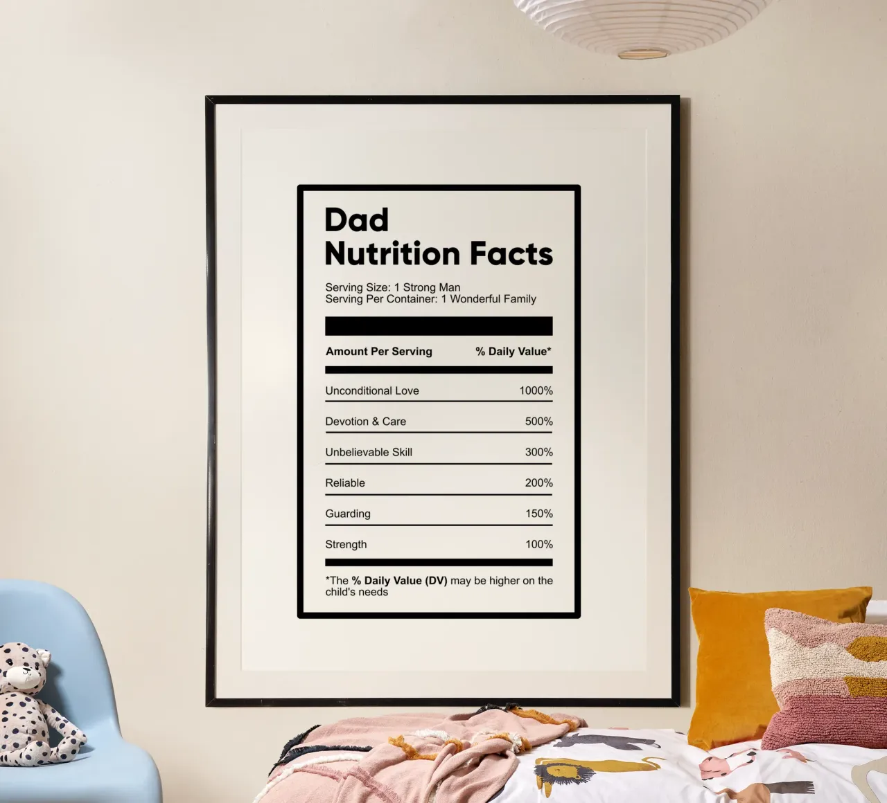 Fatti nutrizionali di papà | Citazione motivazionale poster da Inspirify