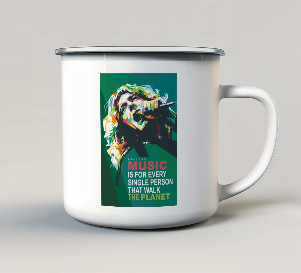 Music is for every single person that walk the planet. enamel mug by Alkahfsmart