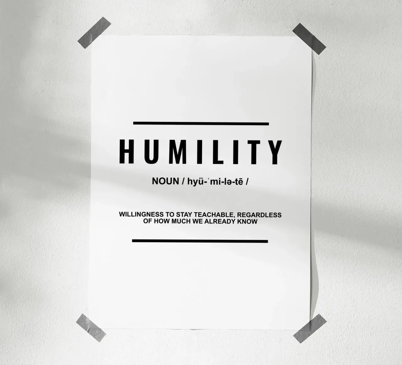 Demut Definition | Motivationszitat Poster von Inspirify
