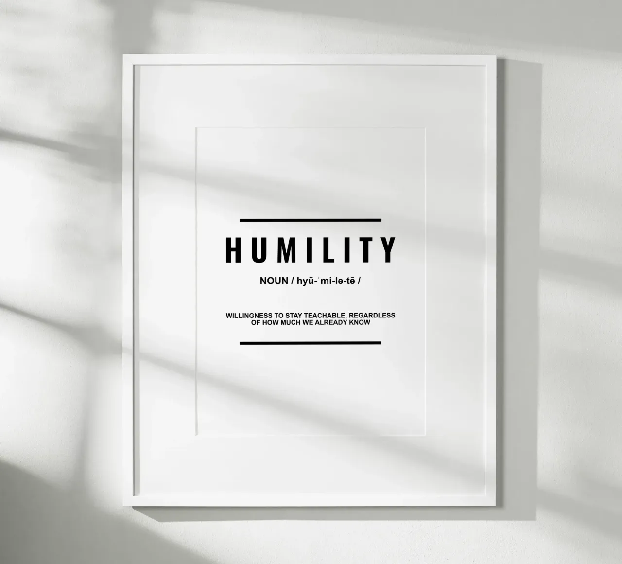 Demut Definition | Motivationszitat Poster von Inspirify