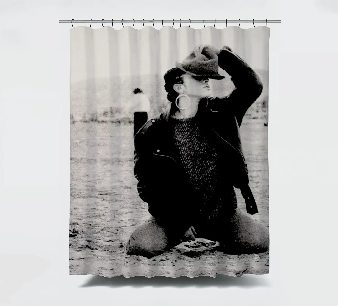 Not Afraid But shower curtain by Sophie Etchart