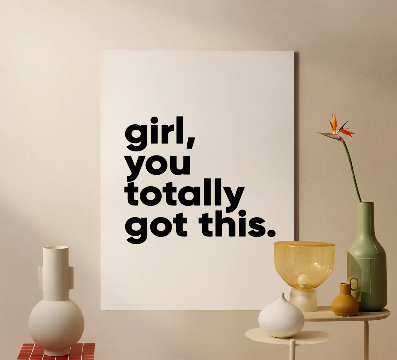 Ragazza, hai assolutamente capito questo tela con Cornice a cassetta da Inspirify