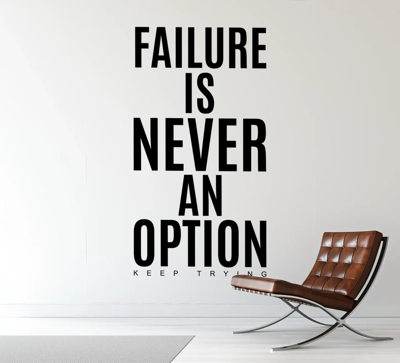 Scheitern ist nie eine Option - versuche es weiter | Motivationszitat Fototapete von Inspirify