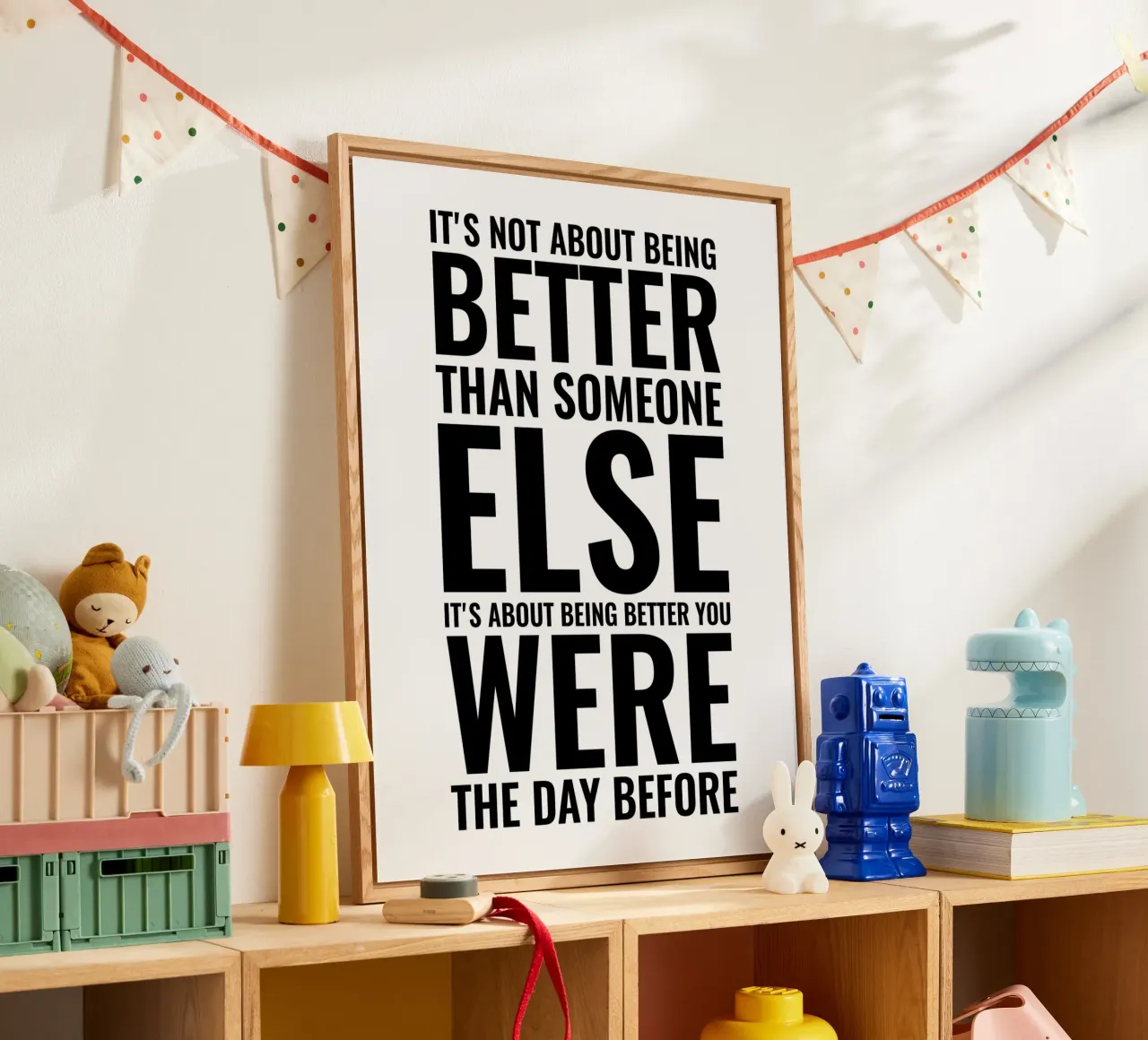 Es geht nicht darum, besser zu sein | Motivationszitat Acryl-Glas von Inspirify