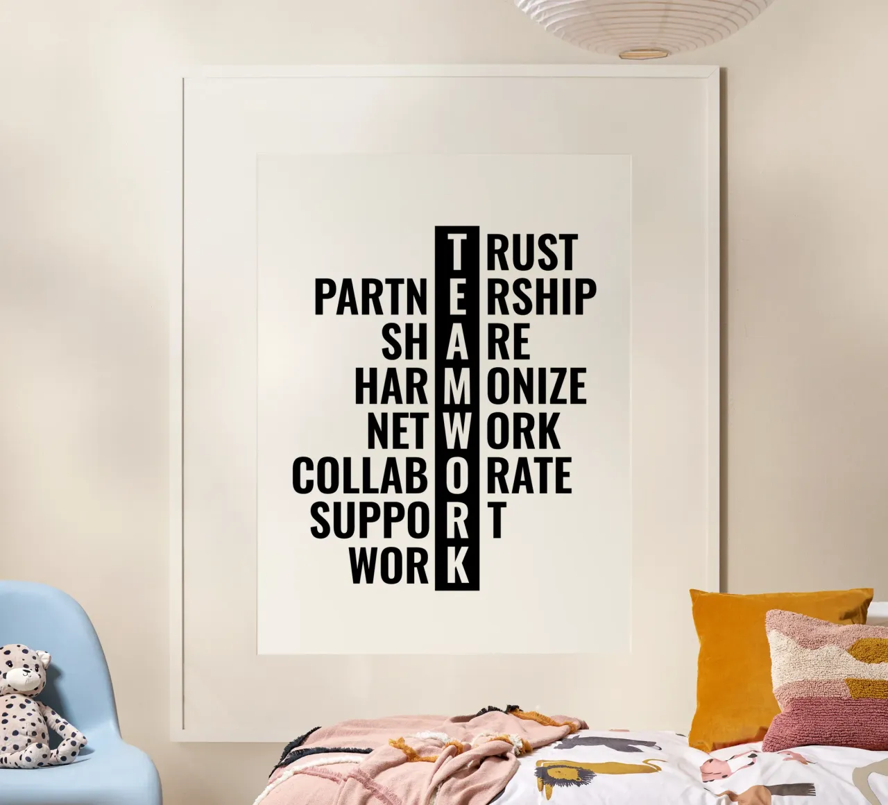 Definizione di lavoro di squadra | Citazione motivazionale poster con telaio in plastica da Inspirify