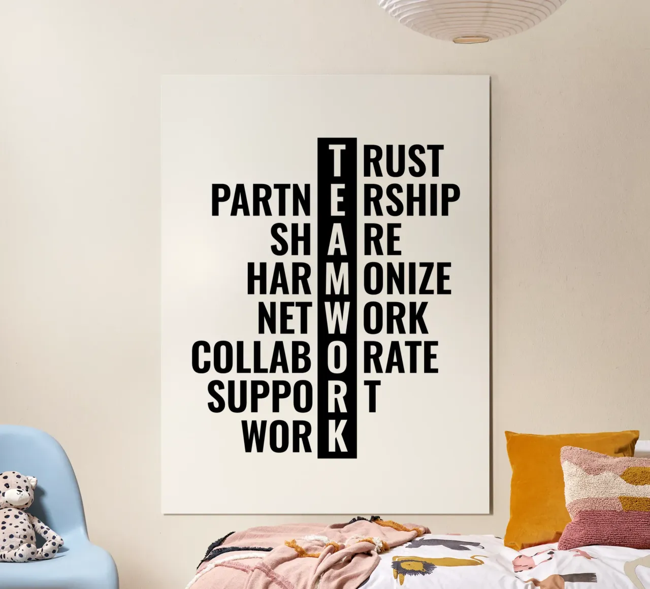 Definizione di lavoro di squadra | Citazione motivazionale poster con telaio in plastica da Inspirify