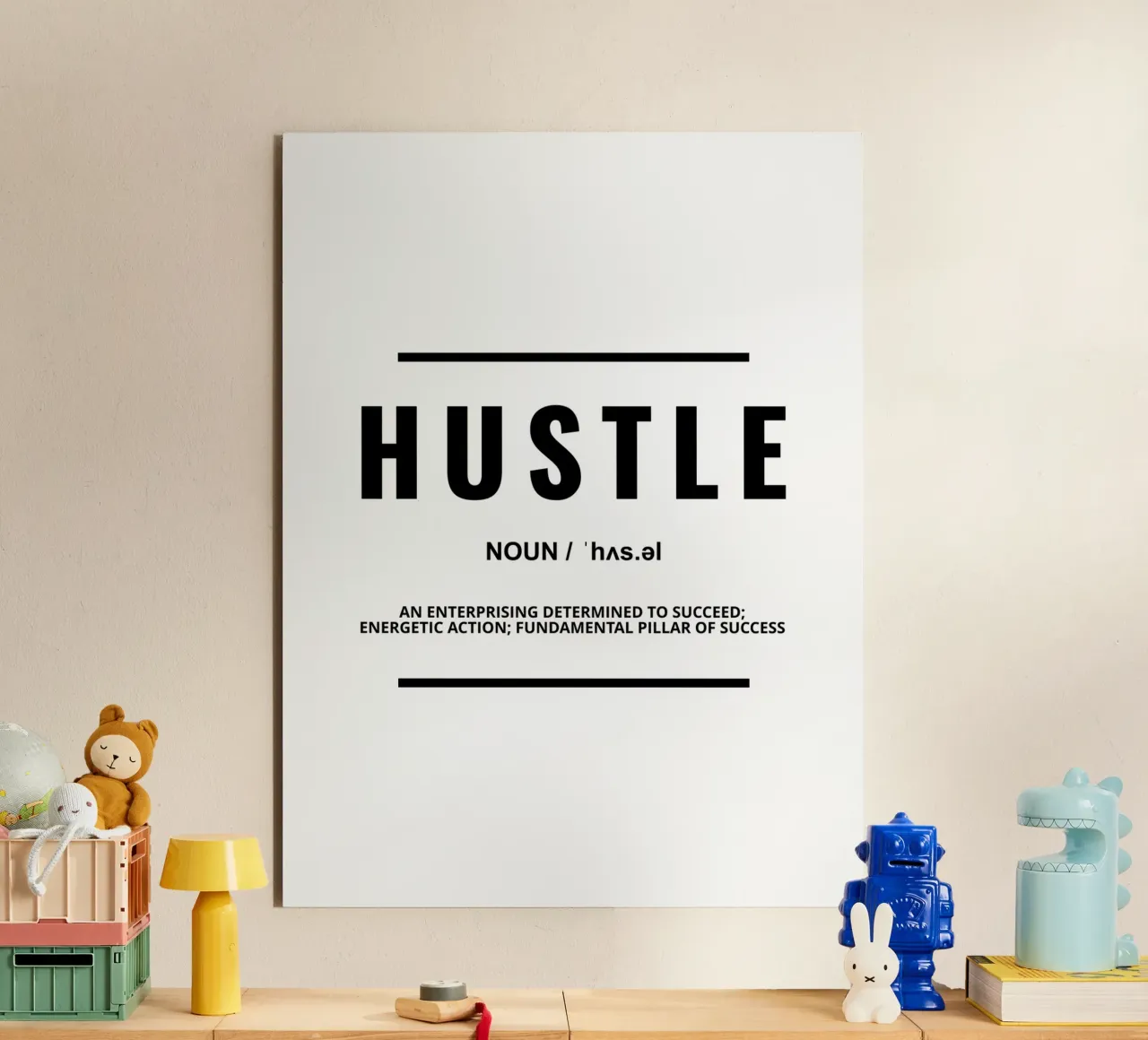 Hustle Definition | Motivationszitat Forex-Platte von Inspirify