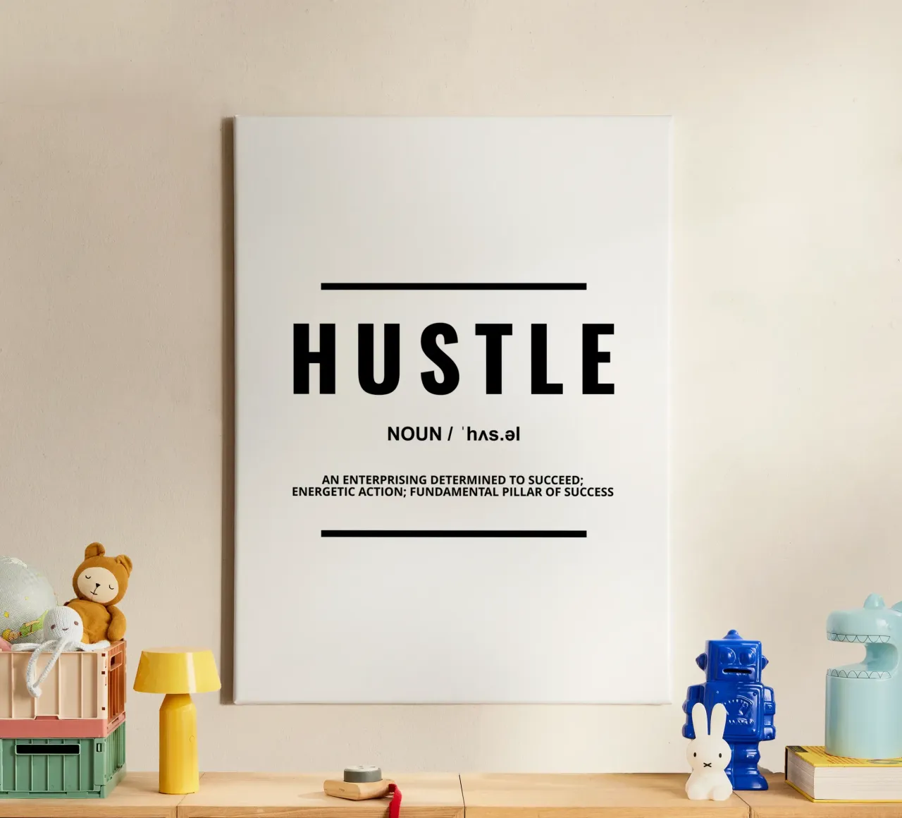 Hustle Definition | Cita motivadora lienzo de Inspirify