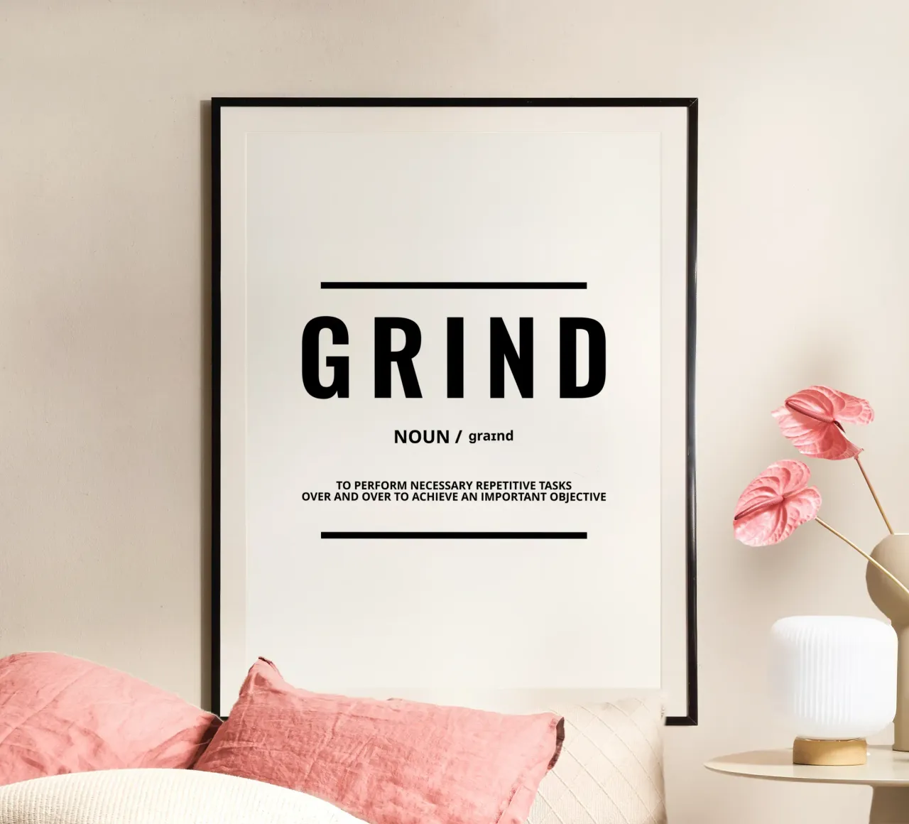 Grind Definition | Motivational Quote Poster von Inspirify