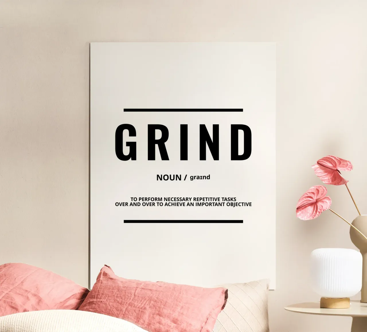 Grind Definition | Motivational Quote Poster von Inspirify