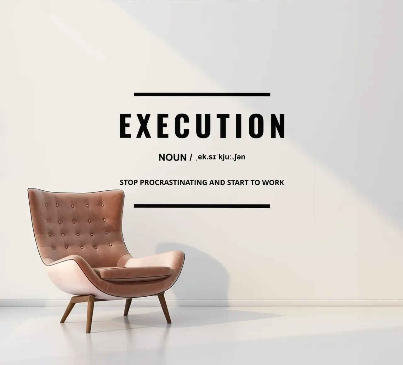 Definitie Uitvoering | Motiverende Citaat fotobehang van Inspirify