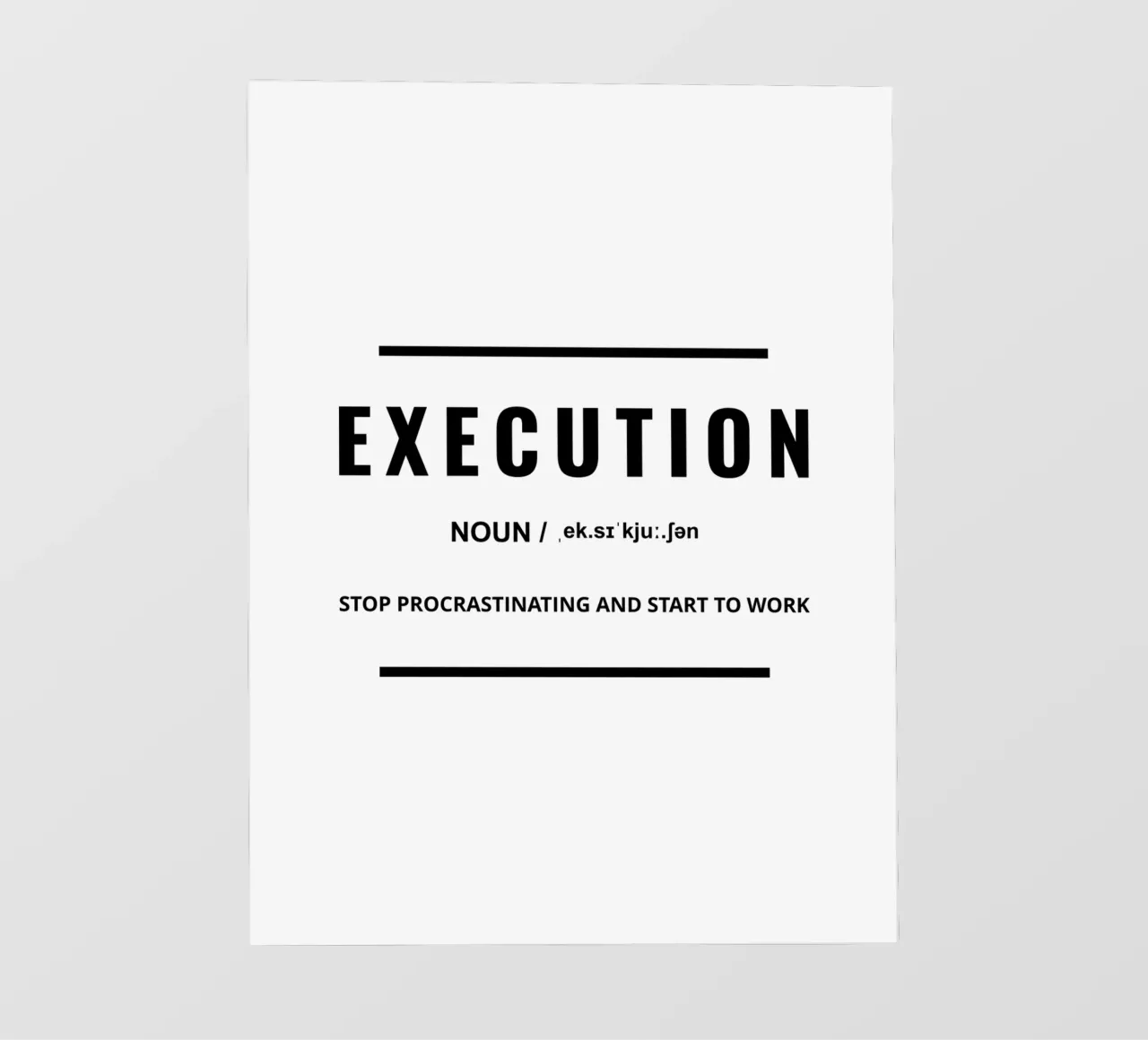 Definitie Uitvoering | Motiverende Citaat fotobehang van Inspirify
