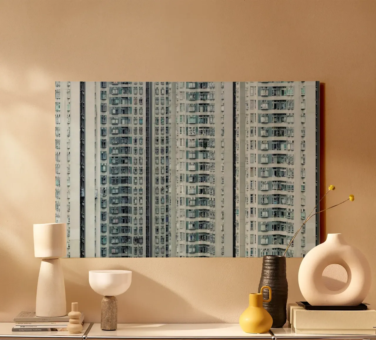 Propinquity Hong Kong 3 tela con Cornice a cassetta da Simon Butterworth