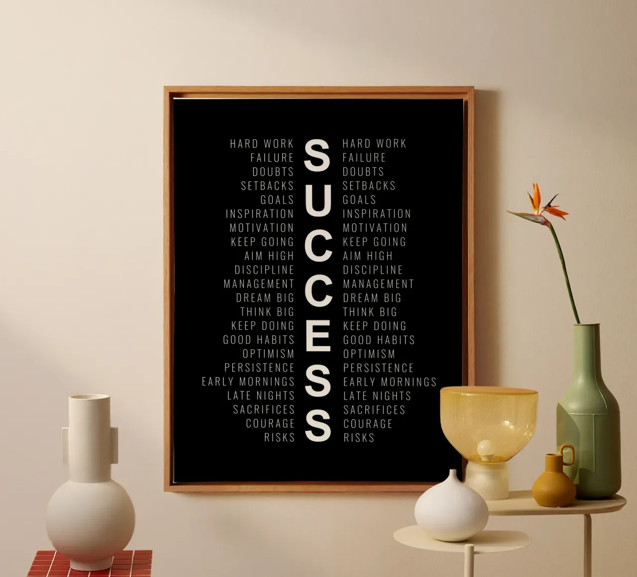 The True Definition of Success canvas with Floater frame by Inspirify