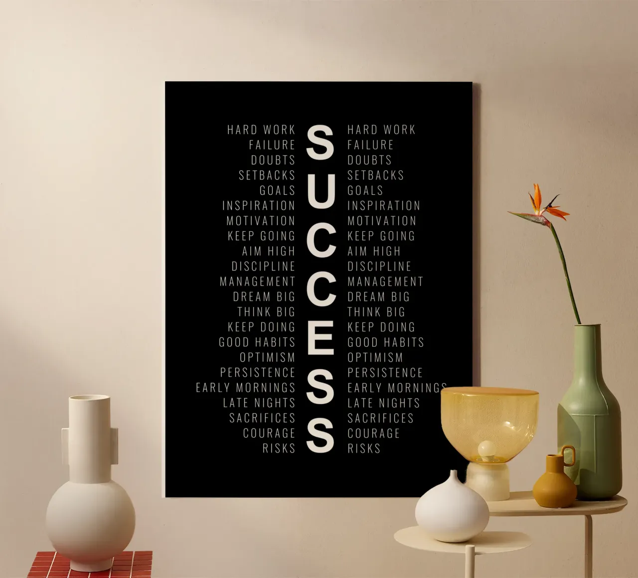 The True Definition of Success canvas with Floater frame by Inspirify