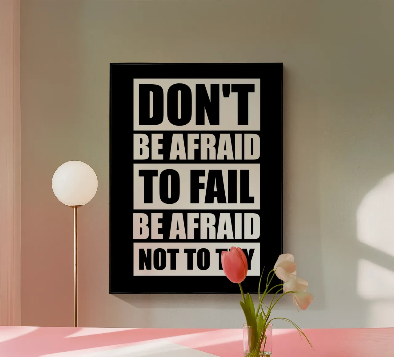 Non abbiate paura di fallire, ma di non provarci. plexiglass da Inspirify